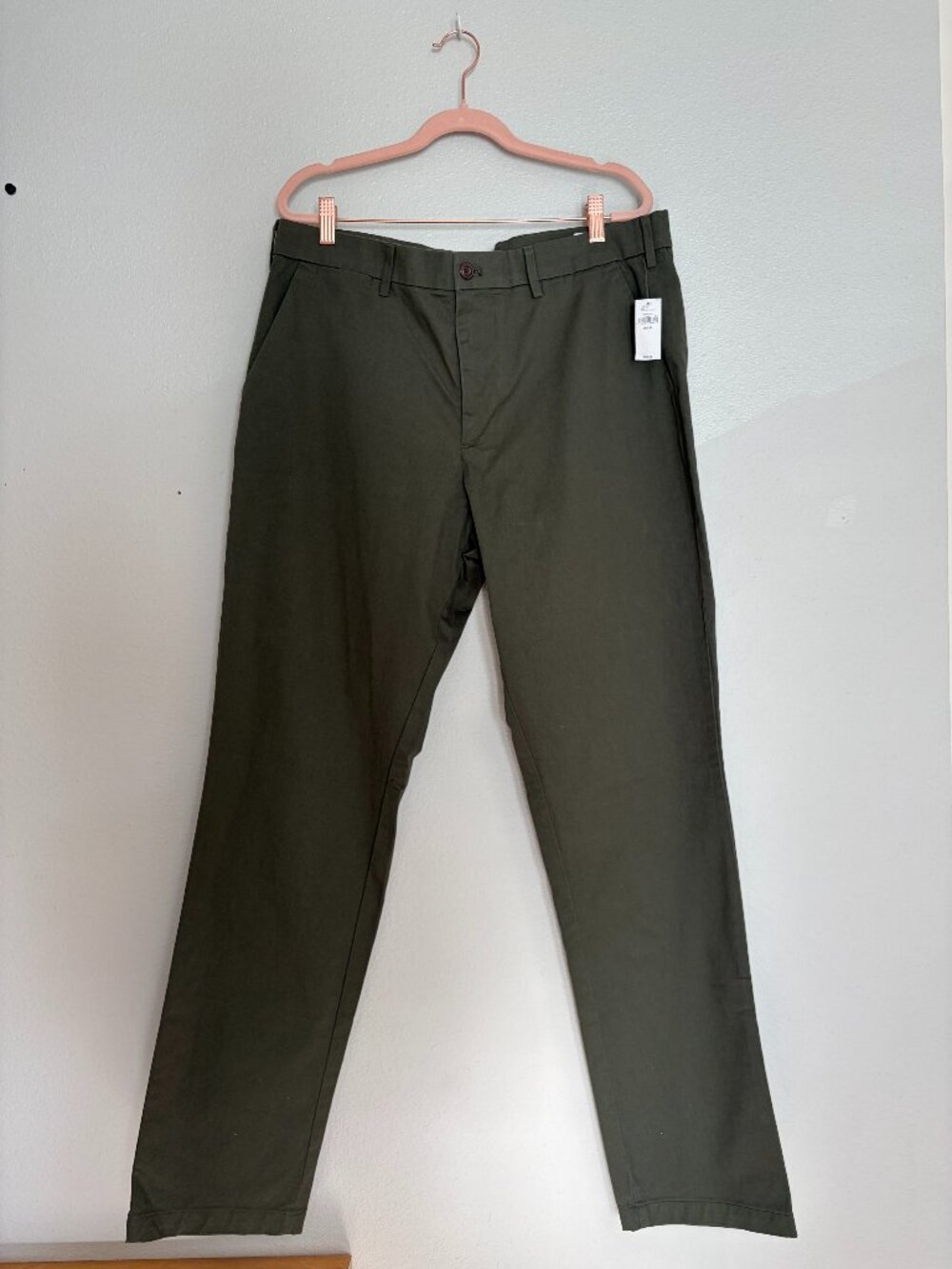 GAP | Straight Fit Cotton Performance Chino Olive Green Pants 36x34 NWT